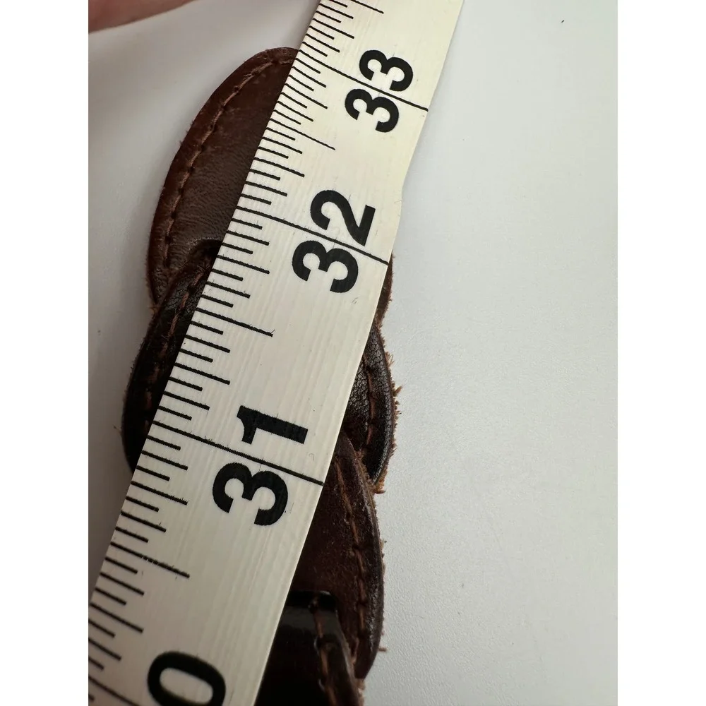 Vtg The Limited Braided Leather Belt S Brown Woven Link Indie Cowgirl Western